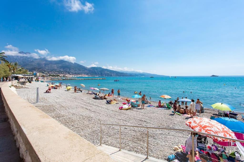 La Perle 2 P Terrasse Vue Mer 1Min Plage Clim Roquebrune-Cap-Martin Zewnętrze zdjęcie